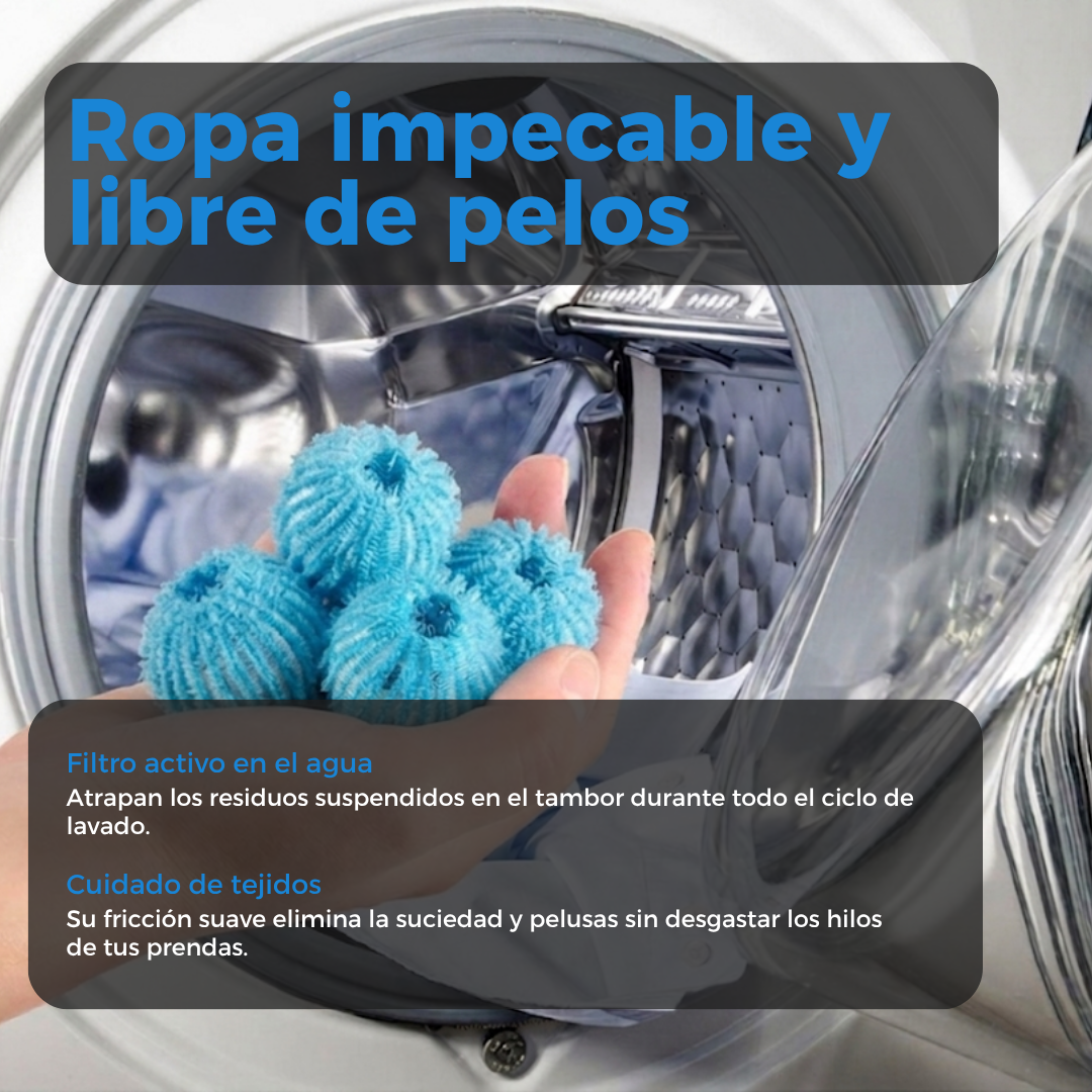 Atrapa pelos para lavarropas en uso con ropa y mascotas